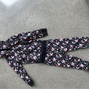 Tea Collection Kids Floral Matching Set - Black and Pink